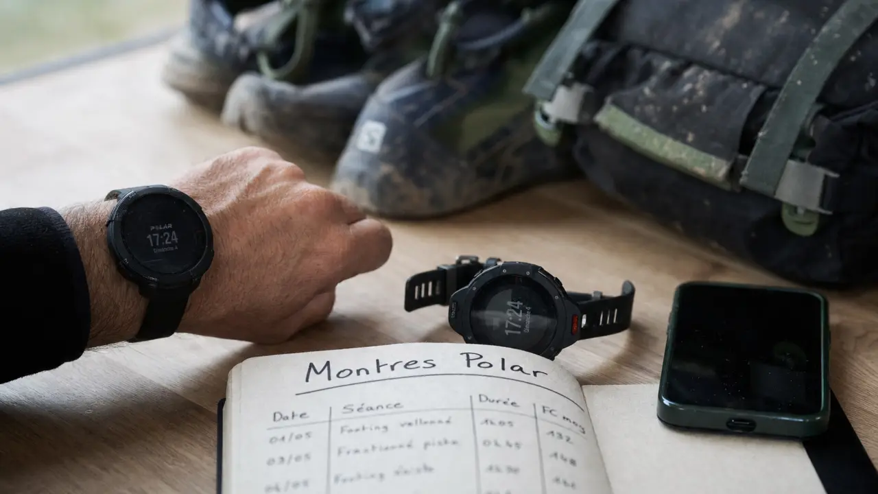 Montres Polar homme : montre running et trail noire sur poignet