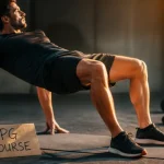 PPG course à pied : pont fessier et planche latérale sur tapis de sport