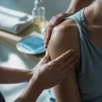 Tendinite épaule massage : effleurage sur l’épaule