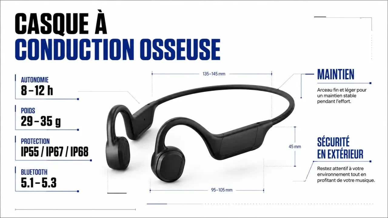 Casque course a pied à conduction osseuse avec critères de choix comparatifs