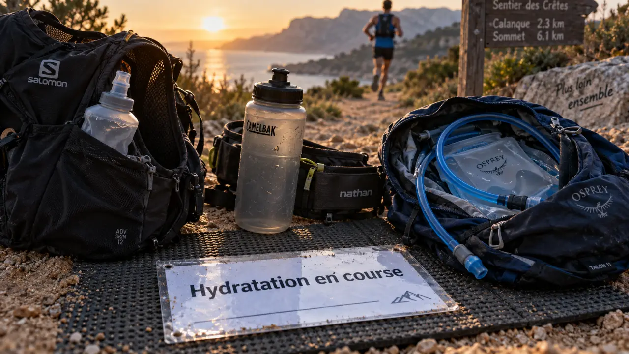 Gourde course à pied : flasque, bidon et poche à eau pour running