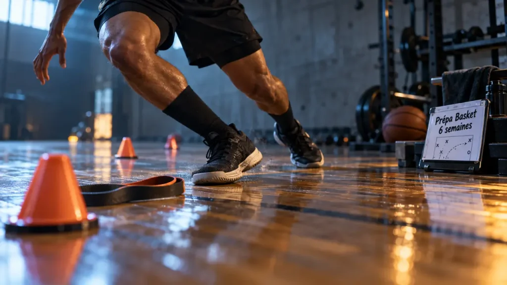 La préparation physique au basket se construit en 6 semaines, du foncier aux sprints répétés
