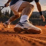 Tennis préparation physique : joueur accélère et freine en court