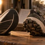 Basket course a pied : amorti, stabilité et confort sur établi bois
