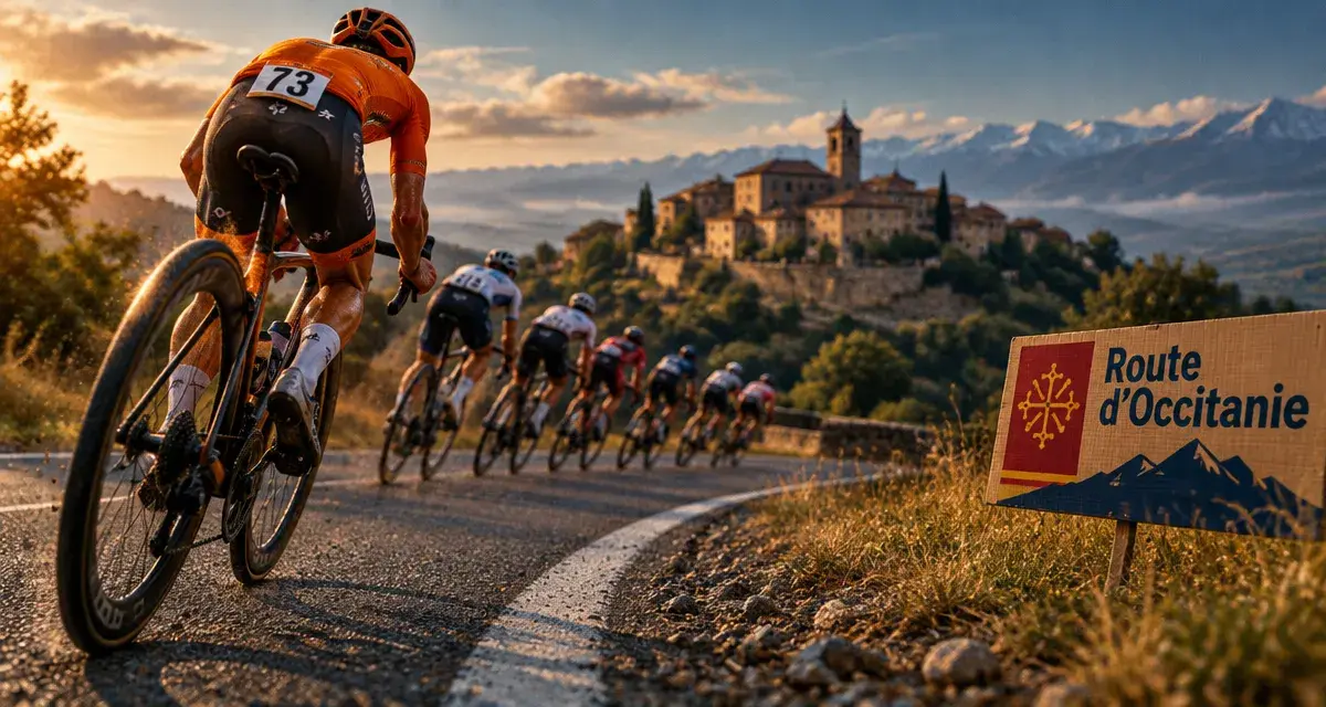 Cyclisme route d occitanie : coureur en montée dans le Tarn