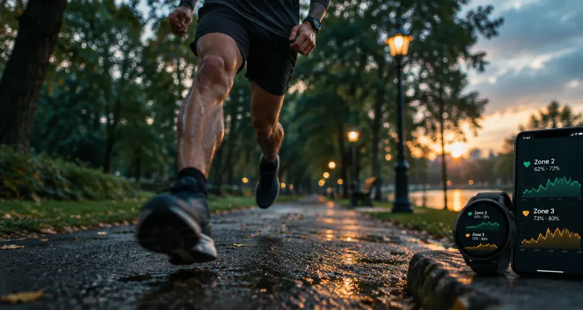 Endurance fondamentale zone 2 ou 3 : coureur en zone 2/3 avec cardio et montre
