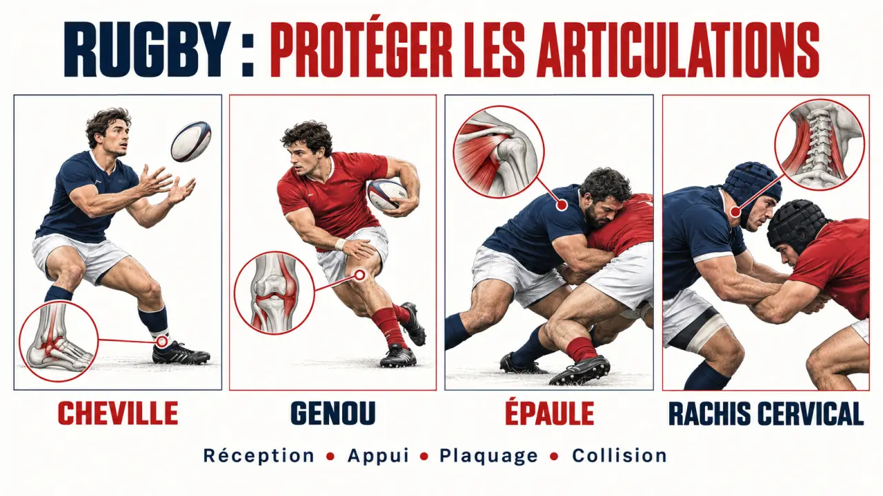 Prévenir les blessures articulaires lors de la pratique du rugby : articulations exposées et situations à risque